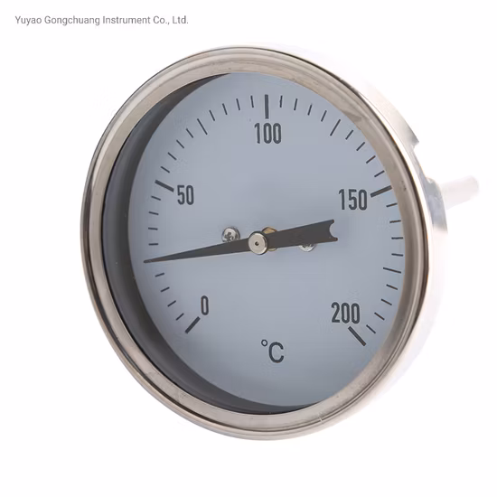 High Quality Industrial Stainless Steel 2.5inch Bimetal Thermometer 0-200