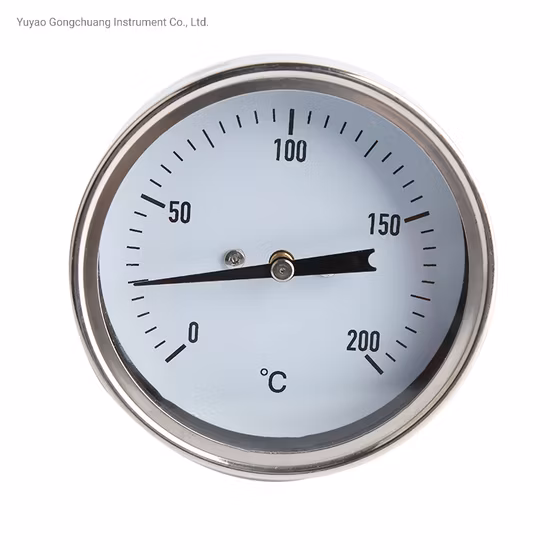 High Quality Industrial Stainless Steel 2.5inch Bimetal Thermometer 0-200