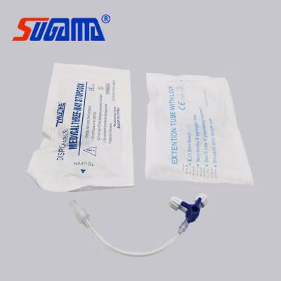 Llave de paso estéril de tres vías con llave de paso de infusión con válvula Luer